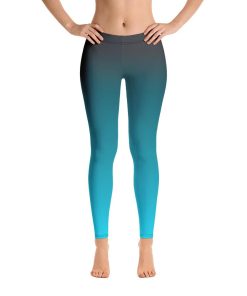 Ombre Teal Gradient High Waisted Leggings Ombre Teal Gradient High Waisted Leggings