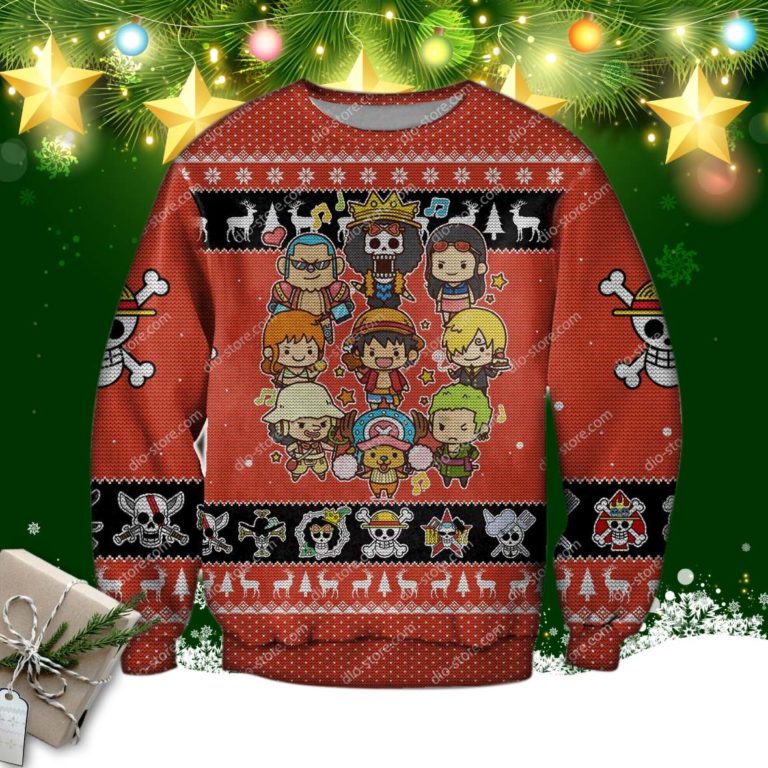 One Piece 3d Knitting Pattern Print Ugly Christmas Sweater