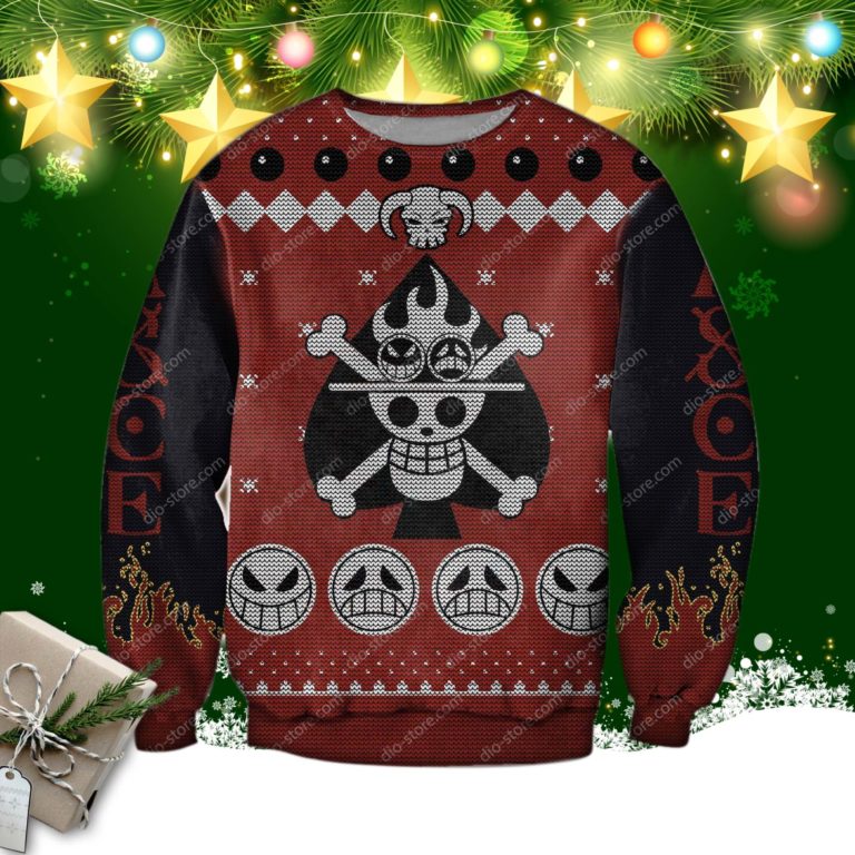 One Piece Ace 3d Print Ugly Christmas Sweatshirt