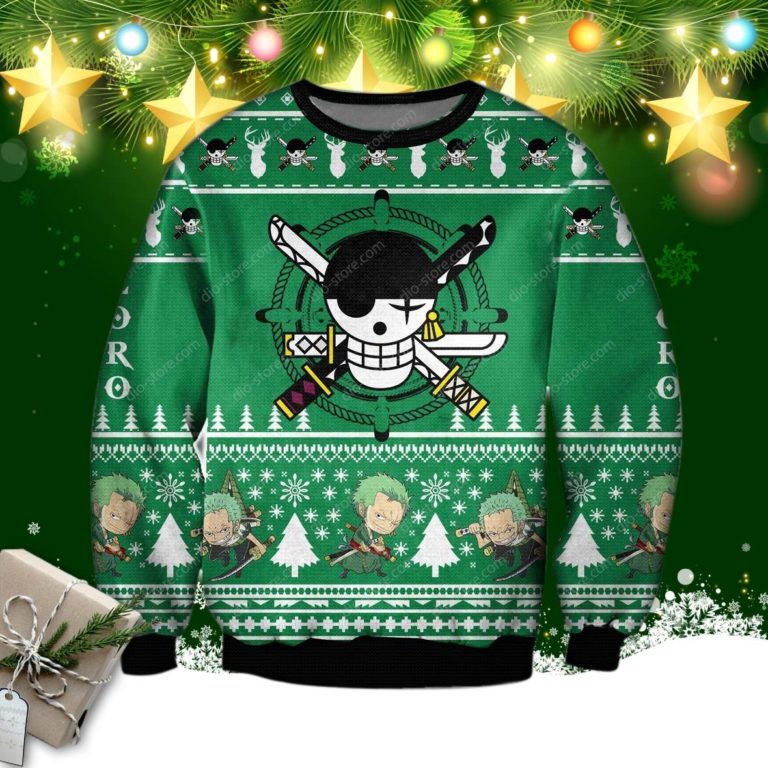 One Piece Zoro 3d Print Ugly Christmas Sweatshirt