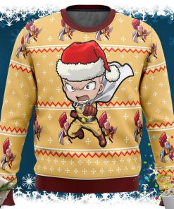 One Punch Chibi Saitama Ugly Christmas Sweater