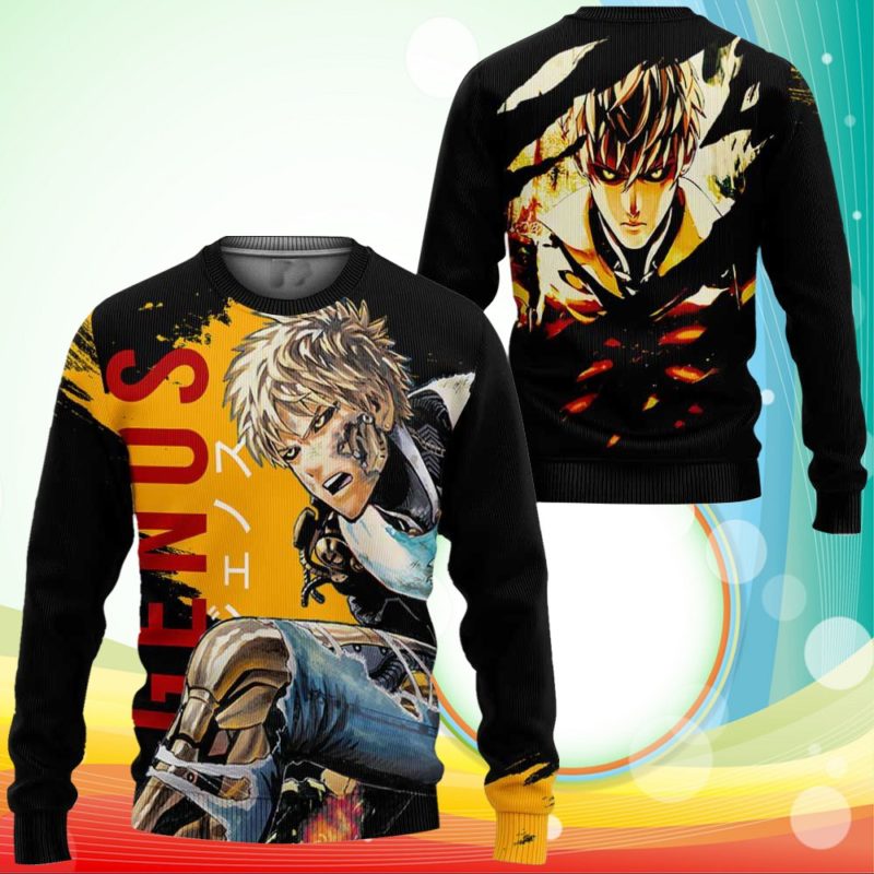 One Punch Man Sweatshirt Genos Anime Sweater - RobinPlaceFabrics