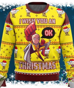 One Punch Saitama Ok Ugly Christmas Sweater