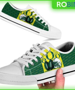 Oregon Ducks NCAA Football Helmet Low Top Canvas Shoes Oregon Ducks NCAA Football Helmet Low Top Canvas Shoes