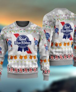 Pabst Blue Ribbon Beer Ugly Christmas Sweater