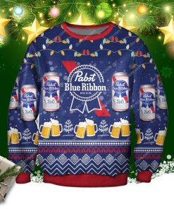 Pabst Blue Ribbon Beer Ugly Christmas Sweatshirt RBSW110