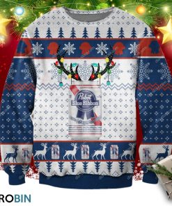 Pabst Blue Ribbon Beer Ugly Christmas Sweatshirt, Sweater 1
