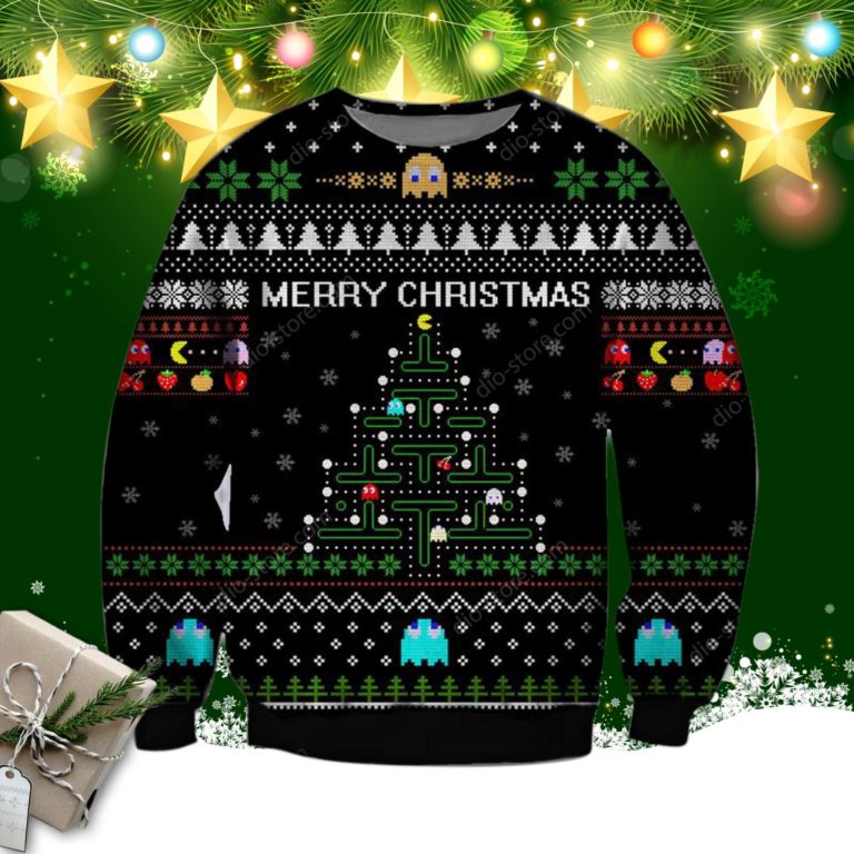 Pacman Knitting Pattern 3d Print Ugly Christmas Sweater