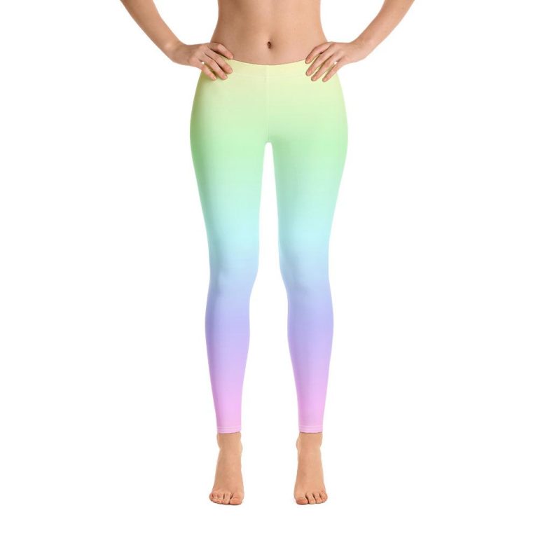 Pastel Rainbow Gradient High Waisted Leggings
