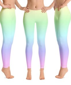 Pastel Rainbow Gradient High Waisted Leggings Pastel Rainbow Gradient High Waisted Leggings
