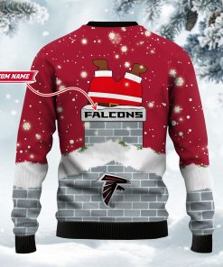 Personalized Atlanta Falcons NFL Football Santa Claus 3D Ugly Christmas Sweater