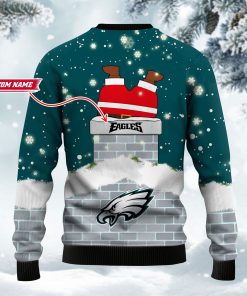 Personalized Philadelphia Eagles Football Santa Claus 3D Ugly Christmas Sweater Personalized Philadelphia Eagles Football Santa Claus 3D Ugly Christmas Sweater