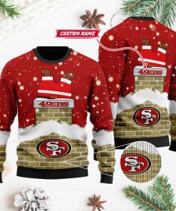 Personalized San Francisco 49ers Football Santa Claus 3D Ugly Christmas Sweater