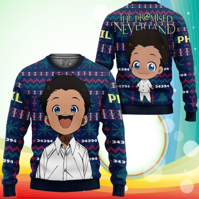 Phil Ugly Christmas Sweater Anime The Promised Neverland Xmas Gifts