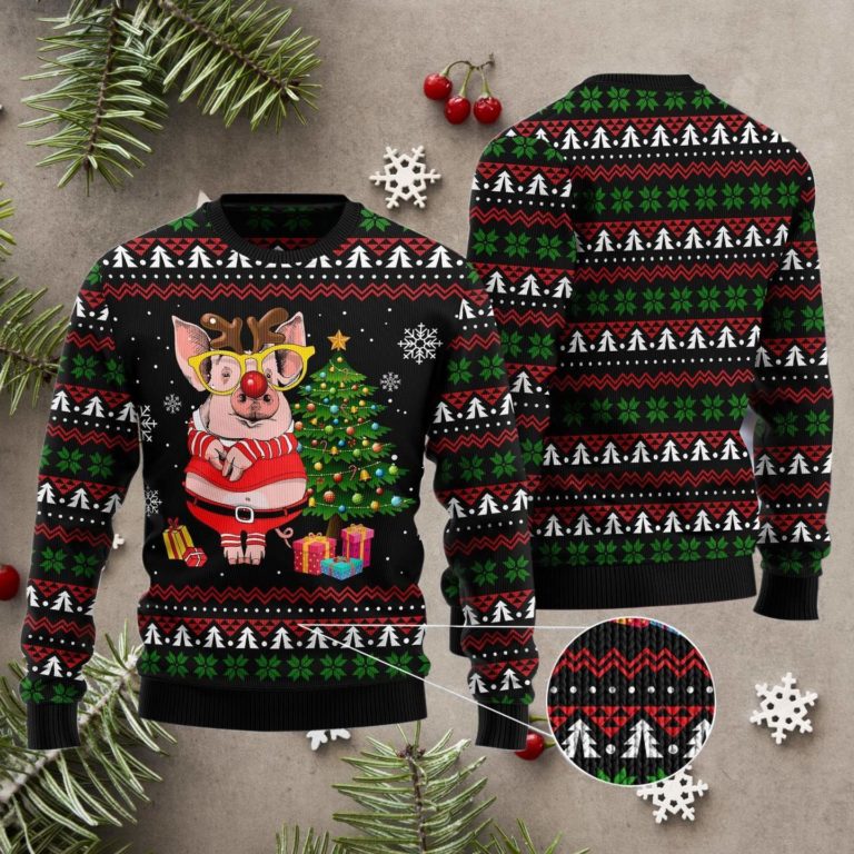 Pig gorgeous reindeer Christmas Ugly Sweater