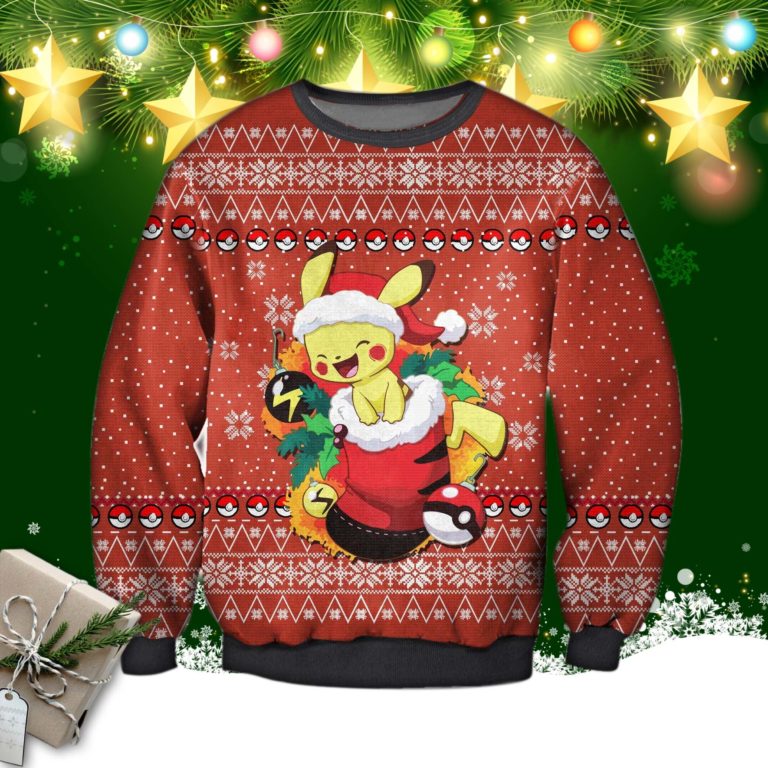 Pikachu Ugly Christmas Sweatshirt