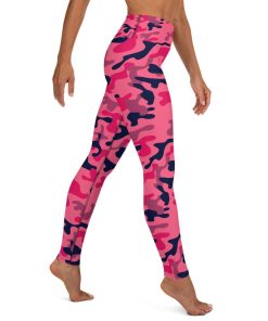 Pink Camouflage Pants, High Rise Waist Tights Pink Camouflage Pants, High Rise Waist Tights