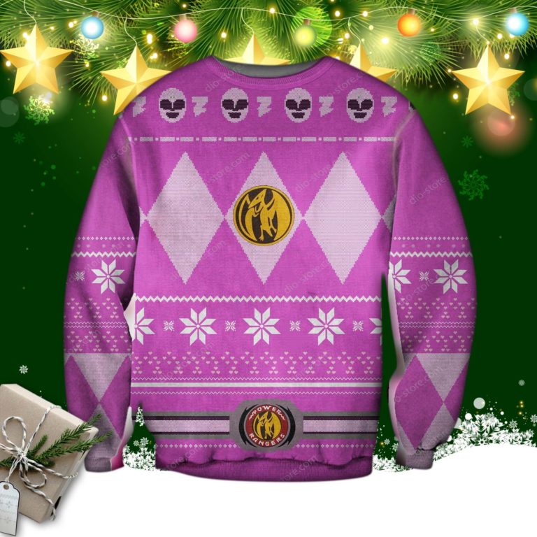 Pink Power Rangers Knitting Pattern 3d Pink Print Ugly Sweater