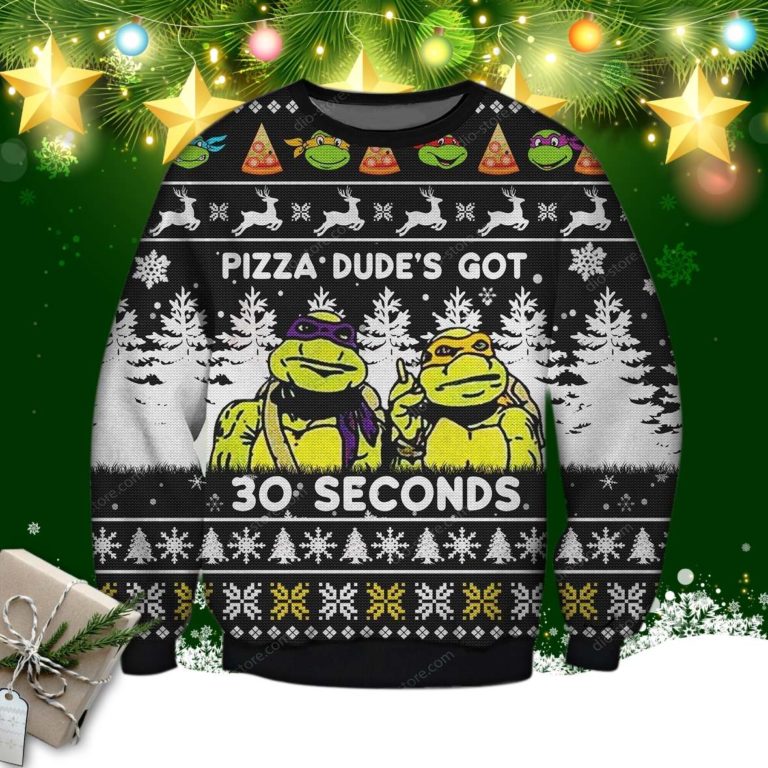 Pizza Dude’s Got 30 Seconds Knitting Pattern 3d Print Ugly Sweater