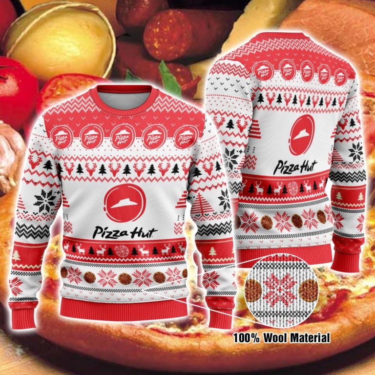 Pizza Hut 3D Printed Ugly Christmas Sweatshirt