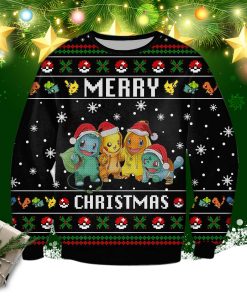 Pokemon Christmas Knitting Pattern 3d Print Ugly Sweater