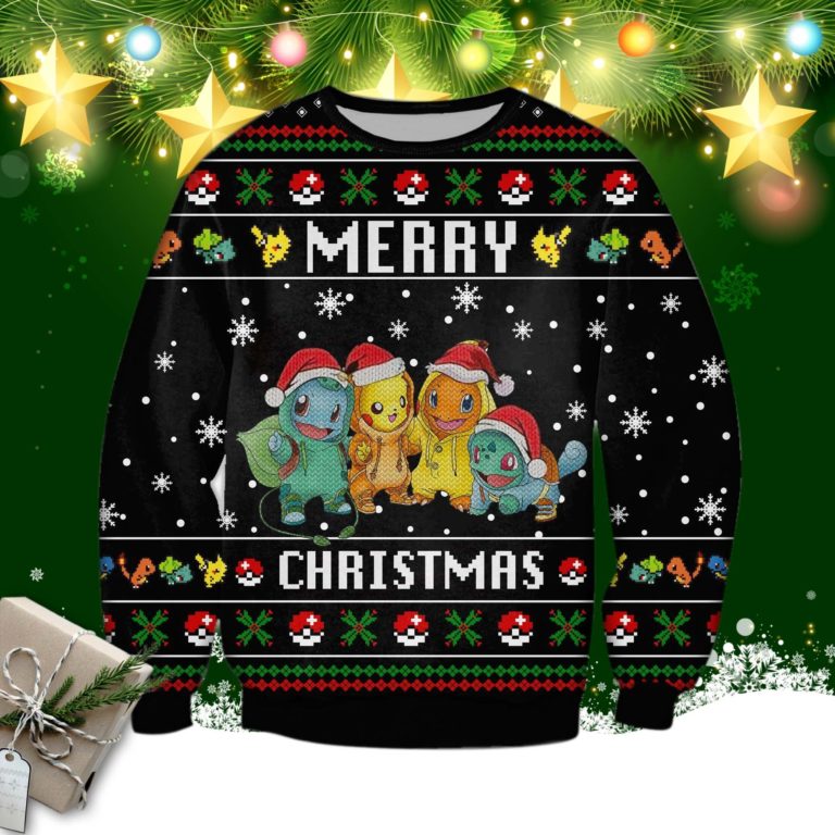 Pokemon Christmas Knitting Pattern 3d Print Ugly Sweater
