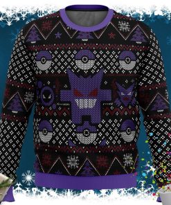 Pokemon Ghosts Gengar Ghastly Haunter Ugly Christmas Sweater