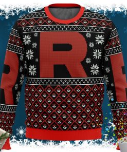 Pokemon Team Rocket Red Black Ugly Christmas Sweater