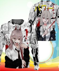 Power Blood Devil Sweatshirt Manga Style Chainsaw Man Anime Jacket Shirt