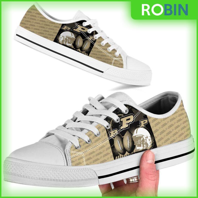 Purdue Boilermakers NCAA Football Canvas Low Top Shoes