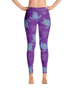 Purple Sea Turtle High Waisted Leggings Purple Sea Turtle High Waisted Leggings
