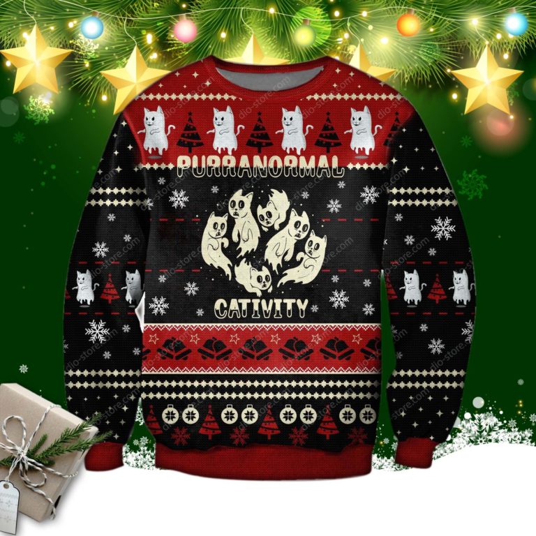 Purranormal Cativity Ugly Christmas Sweater