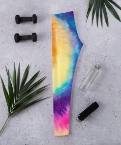 Rainbow Tie Dye 3D Printed High Waisted Leggings Rainbow Tie Dye 3D Printed High Waisted Leggings