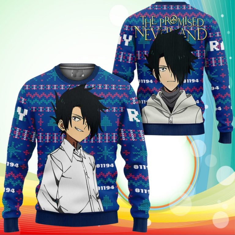 Ray Ugly Christmas Sweater Anime The Promised Neverland Xmas Gifts