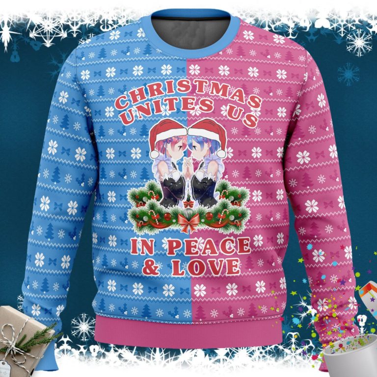 Re Zero Ram and Rem Christmas Ugly Christmas Sweater