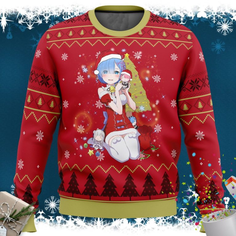 Re Zero Rem Christmas Ugly Christmas Sweater