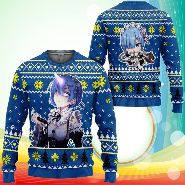 Re Zero Rem Ugly Christmas Sweater Anime Xmas Gifts