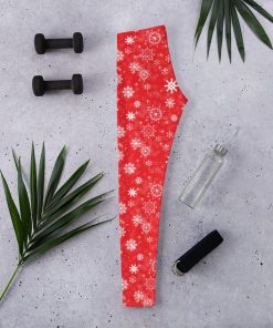 Red Christmas Leggings, Snowflakes Xmas Winter Printed Holidays Workout Yoga Pants Leggings Gift_72411161 Red Christmas Leggings, Snowflakes Xmas Winter Printed Holidays Workout Yoga Pants Leggings Gift_72411161