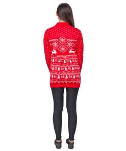 Red Reindeer Womens Ugly Christmas Sweater Dress