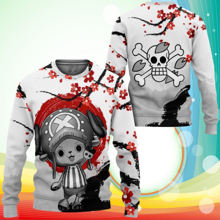 Red Tony Chopper Sweatshirt Japan Style One Piece Anime 3D Printed Sweater