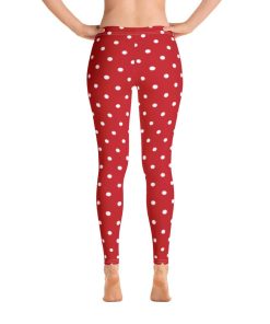 Red White Polka Dot High Waisted Leggings Red White Polka Dot High Waisted Leggings