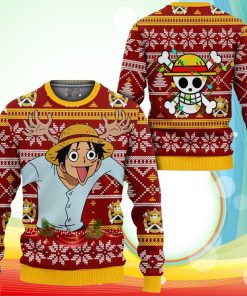 Reindeer Luffy Ugly Christmas Sweater One Piece Anime Xmas Gifts