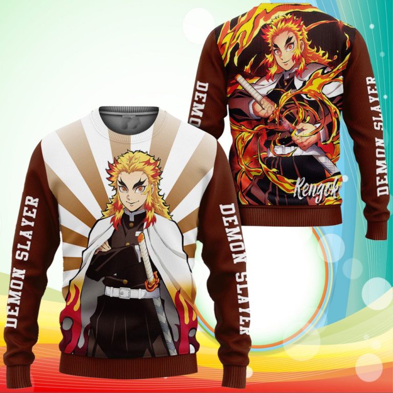 Rengoku Sweatshirt Demon Slayer Anime 3D Printed Sweaters Jacket
