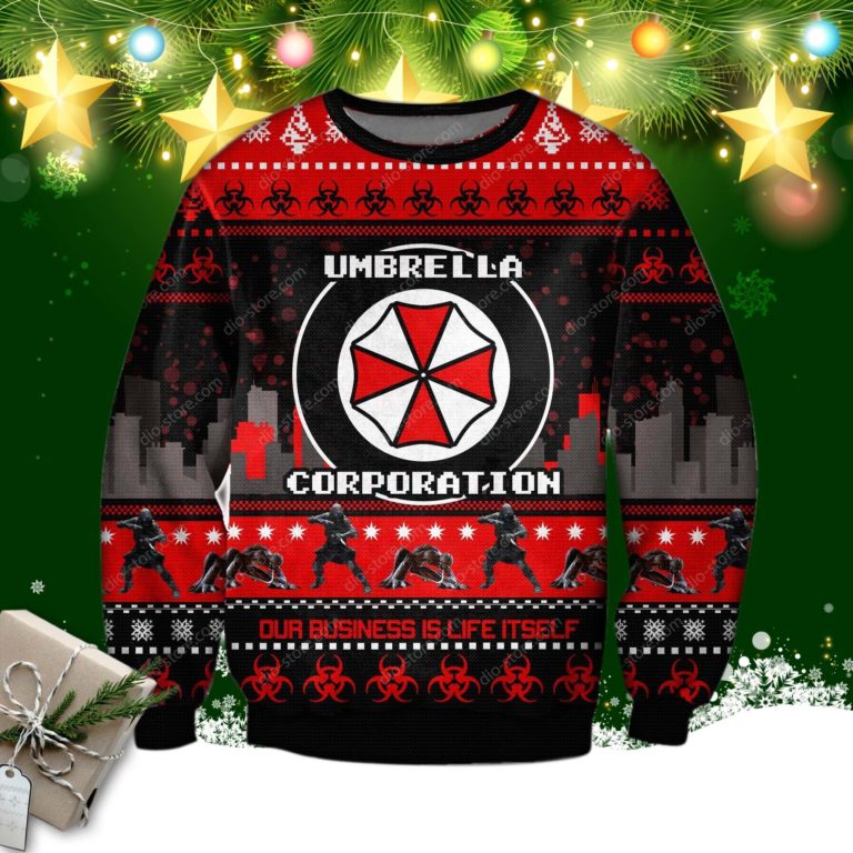 Resident Evil Umbrella Corporation 3d Print Ugly Christmas Sweater