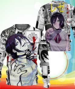 Reze Sweatshirt Manga Style Chainsaw Man Anime Jacket Shirt