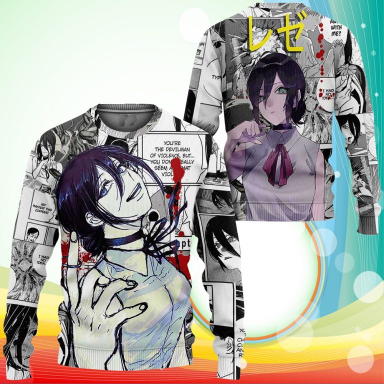 Reze Sweatshirt Manga Style Chainsaw Man Anime Jacket Shirt