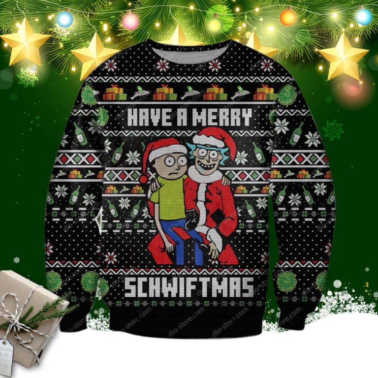 Rick And Morty 3d Print Ugly Christmas Sweatshirt