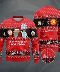 Rick and Morty Christmas Happy Human Holiday Sweater