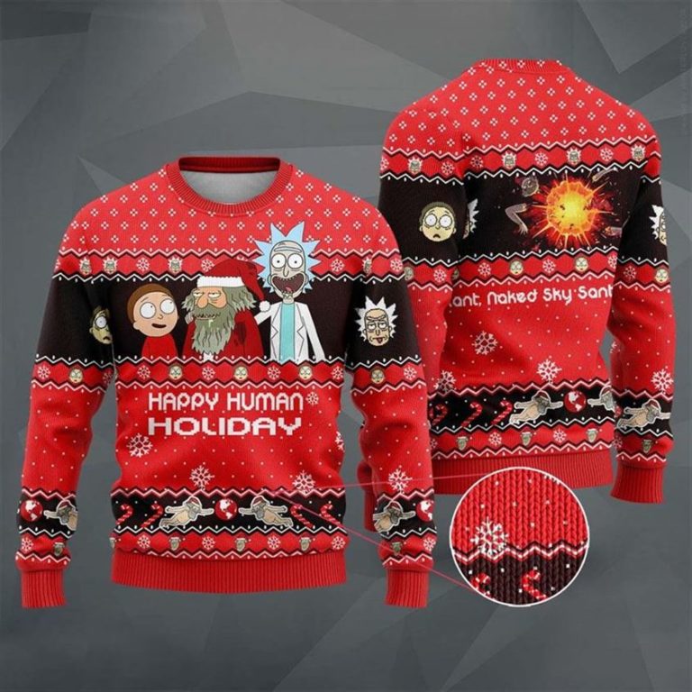 Rick and Morty Christmas Happy Human Holiday Sweater