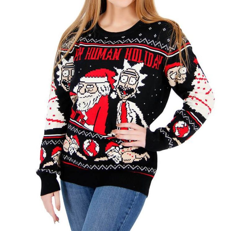 Rick And Morty Happy Human Holiday Ugly Christmas Sweater